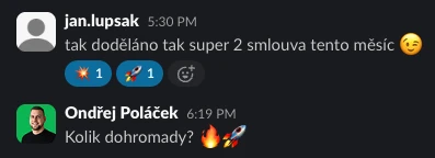 Zpráva od Jana Lupšáka: 2 smlouvy tento měsíc